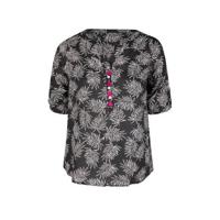Paprika top met all over print zwart/wit/fuchsia