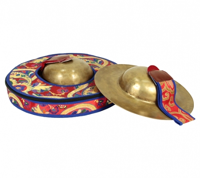 Cymbalen set Tibetaans met brokaattas Small - 23 - Metaal - Brons - M