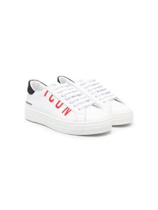 DSQUARED2 KIDS baskets en cuir à imprimé Icon - Blanc