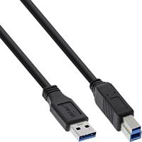 InLine 35350 USB 3.0 kabel, A naar B, zwart, 5 m