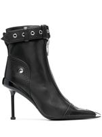 Alexander McQueen bottines en cuir à boucle - Noir