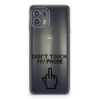 Motorola Edge 20 Lite Silicone-hoesje Finger Don't Touch My Phone - thumbnail