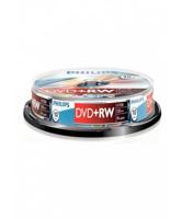 PHILIPS DVD+RW 4,7 Gb 4X Data/120Min, 10 stuks cake