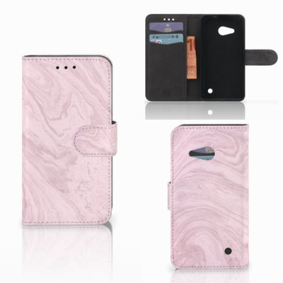 Microsoft Lumia 550 Bookcase Marble Pink - Origineel Cadeau Vriendin