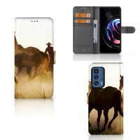 Motorola Edge 20 Pro Telefoonhoesje met Pasjes Design Cowboy - thumbnail