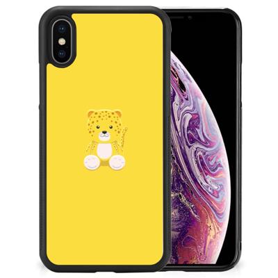 Apple iPhone Xs Max Bumper Hoesje Baby Leopard