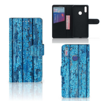 Huawei Y7 (2019) Book Style Case Wood Blue - thumbnail