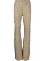 GANNI pantalon nervuré à coupe évasée - Marron