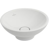 Villeroy & Boch Loop en Friends opzetwastafel 38cm met plug met keramische afdekking wit 51480101 - thumbnail