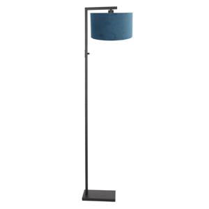 Steinhauer Strakke vloerlamp Stanger met blauw velvet 8222ZW