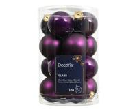 Kaemingk Kerstballen, glas, 3,5 cm, 16 stuks, mat en glanzend, kleine kerstballen, kerstboomversiering en kerstboomversiering, vijg