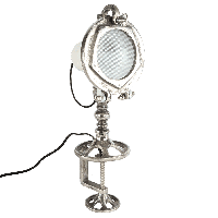 Industriële Tafellamp Sesto 45 cm 1 Lichts Wit Met Ruw Nickel