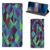 Sony Xperia 10 Plus Stand Case Abstract Green Blue