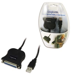 LogiLink USB 1.1 Aansluitkabel [1x USB 1.1 stekker A - 1x D-sub bus 25-polig] UA0054 1.50 m