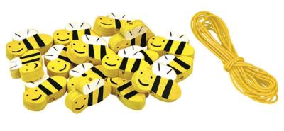 Moses kralenset voorjaar bijen 10 x 7 cm hout geel/zwart Moses kralenset voorjaar bijen 10 x 7 cm hout geel/zwart