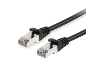 Equip 605593 RJ45 Netwerkkabel, patchkabel CAT 6 S/FTP 0.25 m Zwart Vergulde steekcontacten 1 stuk(s)