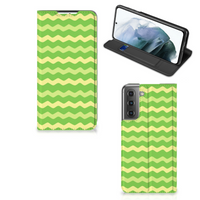 Samsung Galaxy S21 FE Hoesje met Magneet Waves Green - thumbnail