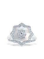 David Morris bague en or rose 18ct sertie de diamants et de nacre - Argent