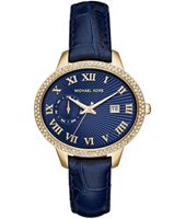 Horlogeband Michael Kors MK2429 Leder Blauw 18mm - thumbnail