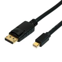 ROLINE Mini DisplayPort Kabel, mDP-DP, v1.3/v1.4, M/M, zwart, 1 m