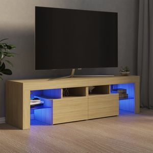 Tv-meubel met LED-verlichting 140x35x40cm sonoma eikenkleurig