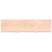 The Living Store Wandplank Rustieke Stijl - Eikenhout - 200x50x6 cm - Onbehandeld - Draagvermogen 40 kg