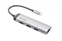 Verbatim USB-C-multipoort-hub USB 3.2 Gen 1 met vier poorten