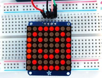 Adafruit Mini 1.2 8x8 LED Matrix w / I2C Backpack - Rood