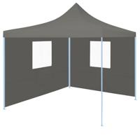 Partytent met 2 zijwanden inklapbaar 2x2 m staal antraciet