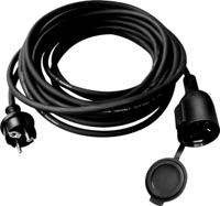 Calex Verlengsnoer 15 meter - Verlengkabel Rubber - IP44 voor Buiten - Zwart