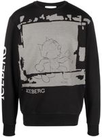 Iceberg sweat en coton à imprimé graphique - Noir