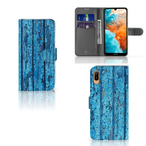 Huawei Y6 (2019) Book Style Case Wood Blue