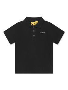 Off-White Kids polo en coton à imprimé Arrows - Noir