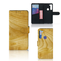 Motorola G8 Power Book Style Case Licht Hout - thumbnail