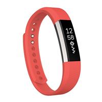By Qubix - Compatible met Fitbit Alta siliconen bandje, Maat: Large, Lengte: 22CM - Magenta - Compatible fitbit bandje