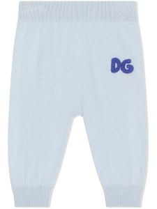 Dolce & Gabbana Kids pantalon de jogging à logo brodé - Bleu