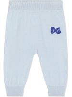 Dolce & Gabbana Kids pantalon de jogging à logo brodé - Bleu - thumbnail