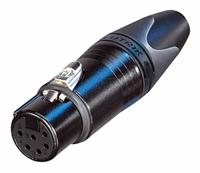 XLR-aansluiting aluminium 6 Br. Dore Neutrik.