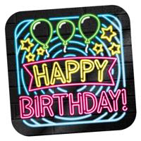 NEON Deurbord Happy Birthday