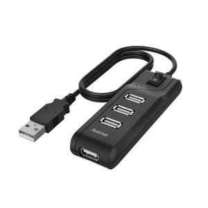 Hama 00200118 interface hub USB 2.0 480 Mbit/s Zwart