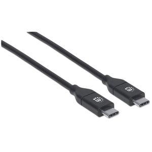 Manhattan USB-kabel USB 2.0 USB-C stekker, USB-C stekker 2.00 m Zwart 355247