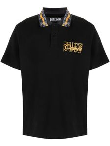 Just Cavalli polo en coton à logo imprimé - Noir