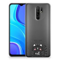 Xiaomi Redmi 9 Telefoonhoesje met Naam Cat Good Day - thumbnail