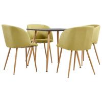 vidaXL 5-delige Eethoek stof groen