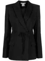 Nensi Dojaka blazer croisé à taille ceinturée - Noir