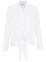 Amir Slama chemise à empiècements en broderie anglaise - Blanc