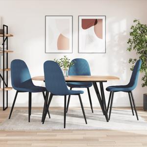 Eetkamerstoelen 4 st fluweel blauw