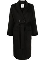 ANINE BING manteau croisé à taille ceinturée - Noir