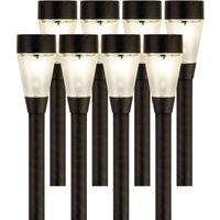 8x Buiten/tuin LED zwarte stekers Jive solar verlichting 32 cm - thumbnail