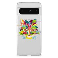 Google Pixel 8 Pro Telefoonhoesje met Naam Cat Color